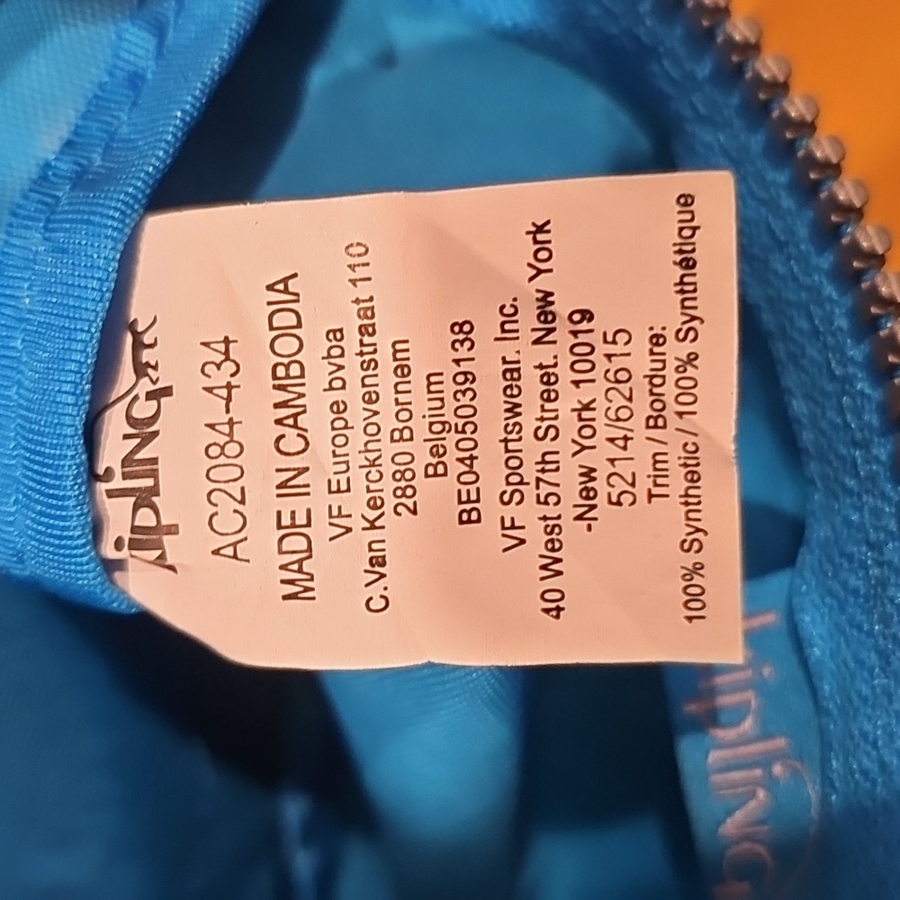 Kipling Creativity L Large Accessory Pouch Polyamide In Deep Sky EUC - Picture 10 of 11
